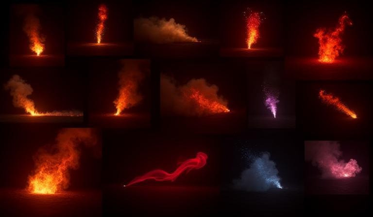 Preview collage of VFX stock elements